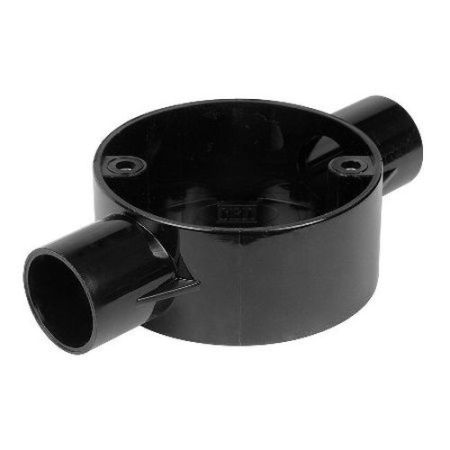 20mm 2 Way Through Box Black