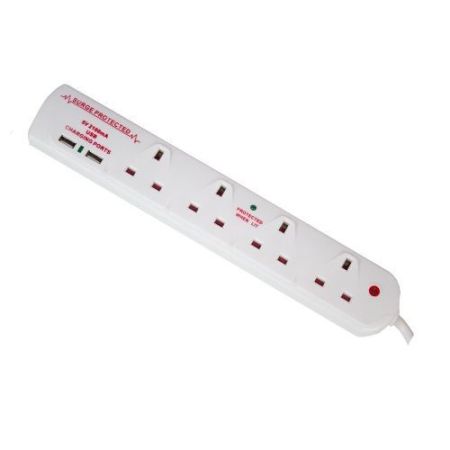 Surge 4G 2m + 2 USB Ext Lead Boxed S4w2m2xusbs12