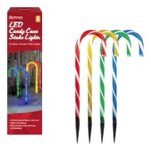 4pc 40led Candy Cane Stick Stake Lights