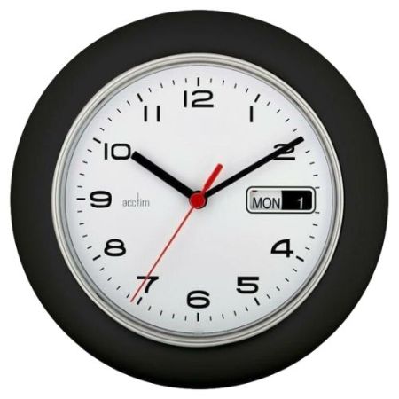 Acctim Black 10in Day/Date Office Clock