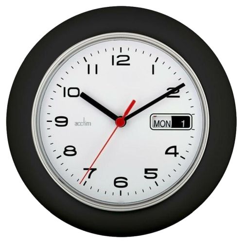 Acctim Black 10in Day/Date Office Clock