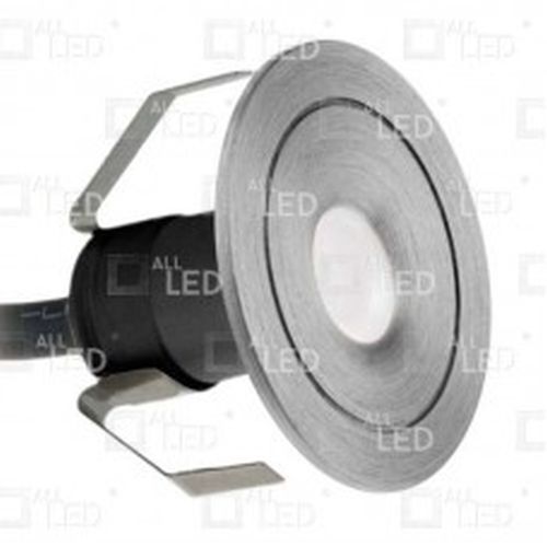 All LED Mini 1w LED Marker Light, 4000k, Brushed Aluminium, IP44