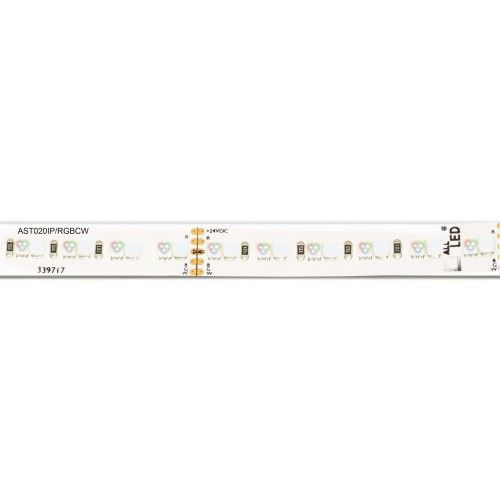 All LED Pro 20w 20w/M LED Strip, RGBcw (RGB + 4000k), IP65, 120 LEDs/M, 12mm Pcb Width, 100mm Cutpoints, Supplied In 30m Reels Or Cut To Length