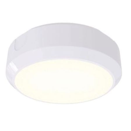 Ansell 14w Delta Round LED White Base Bulkhead + Emergency