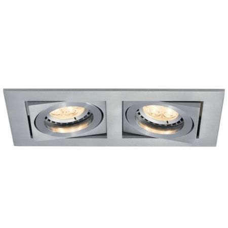 Ansell Lyric 2x50w GU10 Sq/Adj Br/Alum