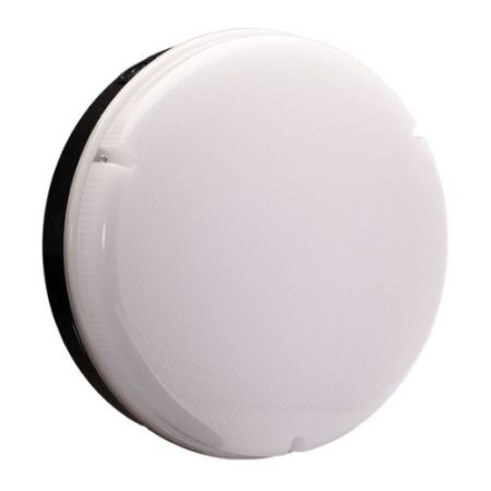 Bell 9w (900lm) IP65 LED Round Black/Opal Bulkhead 192mm Dia