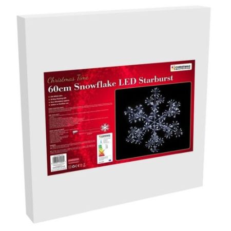 60cm 300 LED Starburst Snowflake White