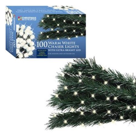 100 LED Chaser Lights In/Out Warmwhite