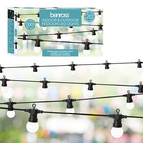 Twinkly Festoon 20 LED RGB, Light Chain With 20 LED Bulbs, Multicolor