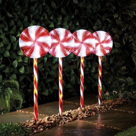 Set Of 4 - Lollipop Path Lights - 8 Functions