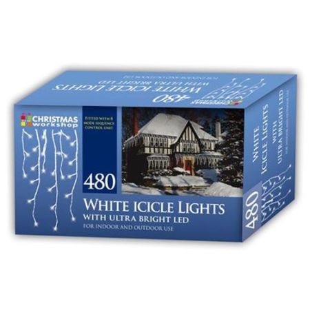 480 LED Icicle Chaser Lights - Cool White