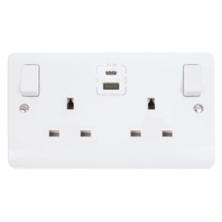 Click Mode Socket USB Type C 1G 13A Type A & C USB Socket 4.2A Cma