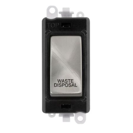 Click Gridpro Satin Chrome 20A DP Switch Module "Waste Disposal" (Black Ins)