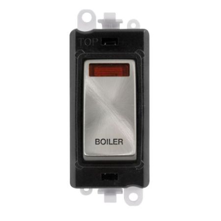 Click Gridpro Satin Chrome 20A DP Switch Module Boiler (Black Ins)
