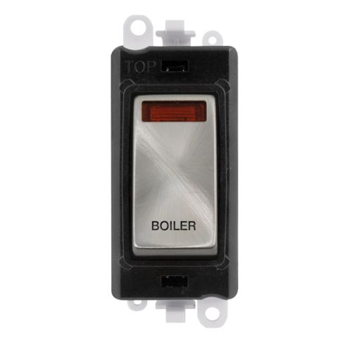 Click Gridpro Satin Chrome 20A DP Switch Module Boiler (Black Ins)