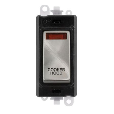Click Gridpro Satin Chrome 20A DP Switch Module "Cooker Hood" (Black Ins)