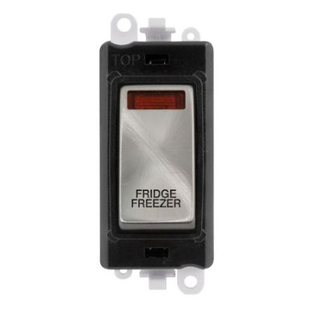 Click Gridpro Satin Chrome 20A DP Switch Module "Fridge Freezer" (Black Ins)