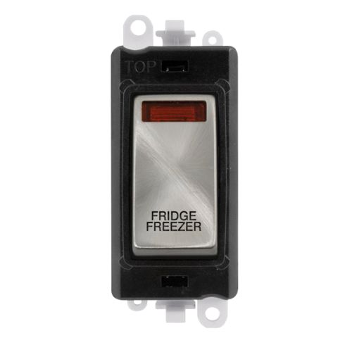 Click Gridpro Satin Chrome 20A DP Switch Module "Fridge Freezer" (Black Ins)