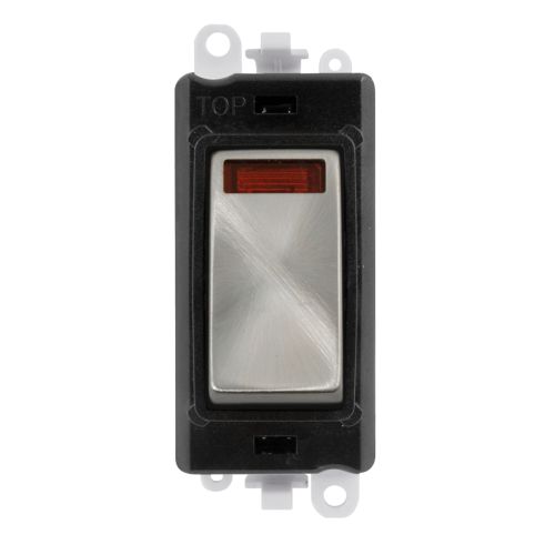 Click Gridpro Satin Chrome 20Ax DP Switch Module (Black Ins)