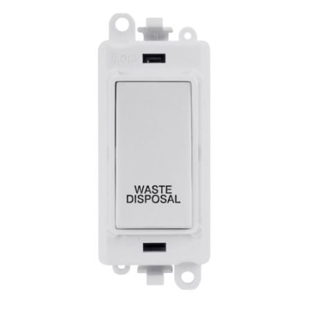 Click Gridpro Polar White 20A DP Switch Module "Waste Disposal" (Polar White Ins)