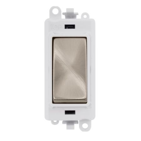 Click Gridpro Brushed Stainless 20Ax DP Switch Module (Polar White Ins)