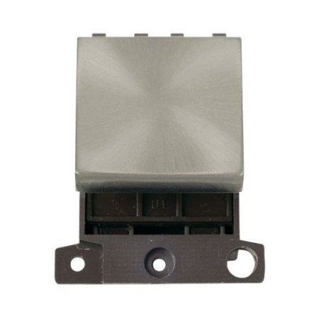 Click Minigrid Ingot Modules 250v 20A 2 Way Switch Module Satin Chromer