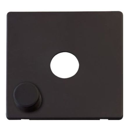 Click Definity Front Plate Matt Black 1G Dimmer SW Plate + Knob Black