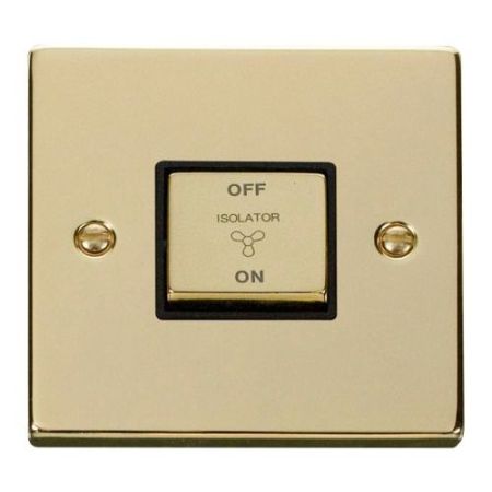 Click Deco Victorian Polished Brass 10A 1 Gang 3 Pole Ingot Sw