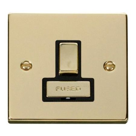Click Deco Victorian Polished Brass Ingot 13A Switched Spur Without Flex Outlet