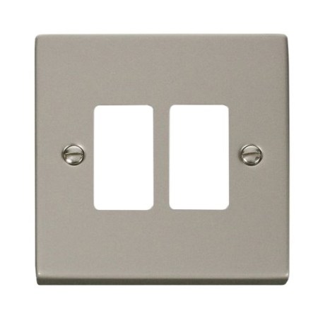 Click Gridpro Deco Frontplates Pearl Nickel Gridpro 2 Gang Deco Plate Pearl Nickel
