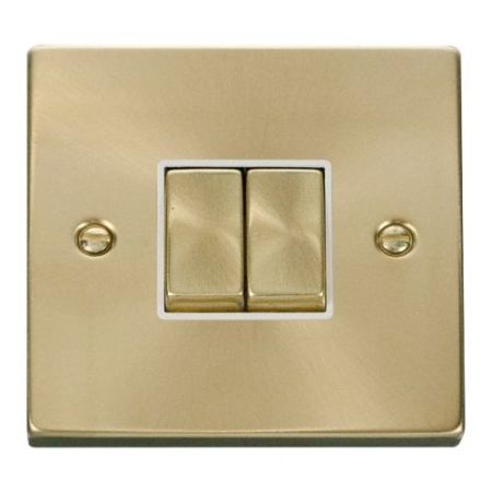 Click Deco Victorian Satin Brass Vpsat/Br Ingot 10A 2 Gang 2 Way Switch