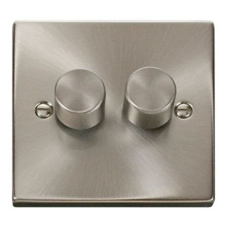 Click Deco Victorian Satin Chrome Vp 2 Gang 2 Way 400w Dimmer Switch