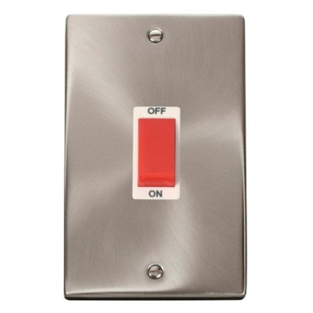 Click Deco Victorian Satin Chrome Vp 2 Gang 45A DP Switch