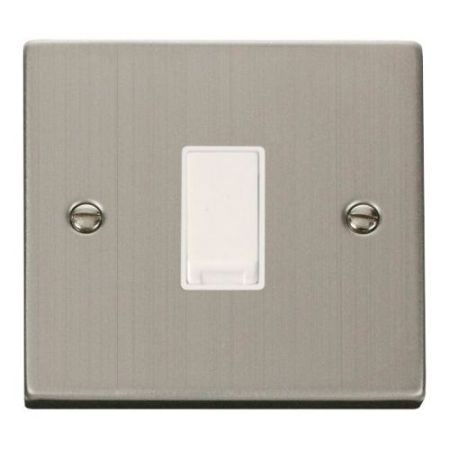 Click Deco Victorian Stainless Steel 10A 1 Gang 2 Way Switch