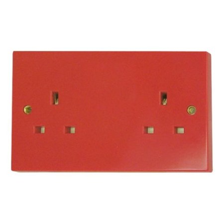 Click Essentials Red Accessories 2 Gang 13A Socket Outlet Red