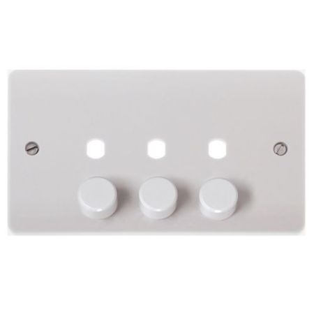 Click Mode Unfurnished Plates Dimmer Mode 3 Gang Double Dimmer Plate & Knobs