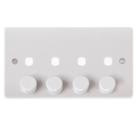 Click Mode Unfurnished Plates Dimmer Mode 4 Gang Double Dimmer Plate & Knobs