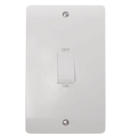Click Mode 2 Gang 45A DP Switch (Wht Rocker)