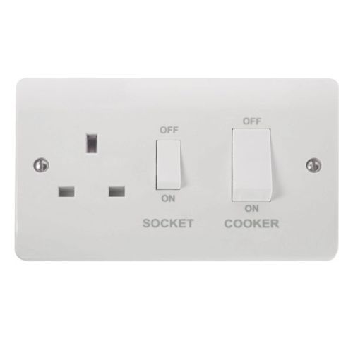 Click Mode 45A DP Switch + 13A DP Switch Socket (Wht Rocker)