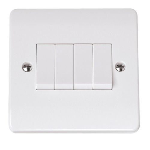 Click Mode Switch Plates 10Ax 250v 4 Gang 2 Way Plate Switch