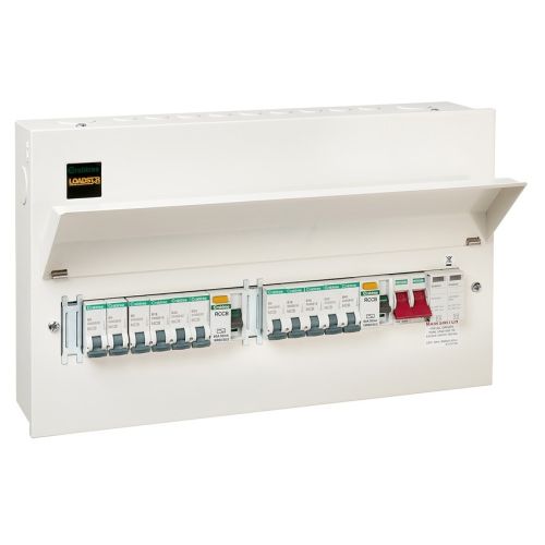 Crabtree 26w Dual Stack Split Board 13 + 13 Main Switch Top/RCD Botton