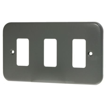 Crabtree 3 Gang Metal Front Plate