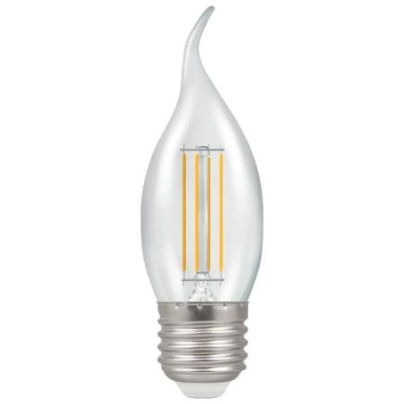 LED Bent-Tip Candle 5w=40w=470lm ES Filament Duo Dimmable Warm White Clear