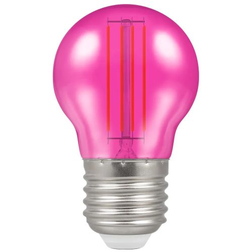 LED Golfball Filament ES 4.5w=25w=400lm. Pink Harlequin