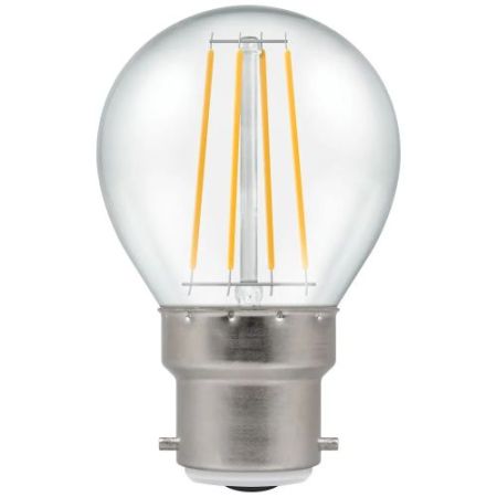 LED Golfball 5w=40w=470lm BC Filament Duo Dimmable Warm White Clear