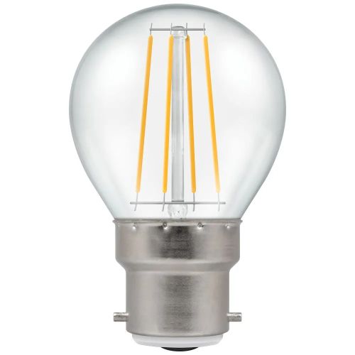 LED Golfball 5w=40w=470lm BC Filament Duo Dimmable Warm White Clear
