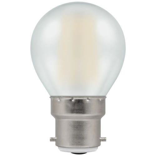 LED Golfball 5w=40w=470lm BC Filament Duo Dimmable Warm White Pearl