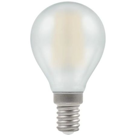 LED Golfball 5w=40w=470lm SES Filament Duo Dimmable Warm White Pearl