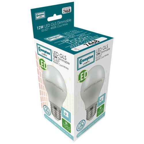 LED GLS ES 12w=1055l Opal Cool White Dimmable - Image 2