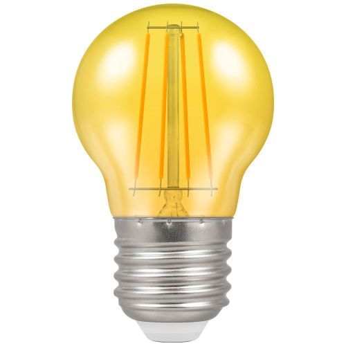 LED Golfball Filament ES 4w=25w=400lm. Yellow Harlequin